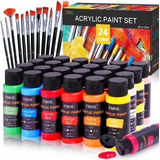 Acrylic Paint Set,Art Supplies for Painting Canvas, Wood, Ceramic & Fabric
