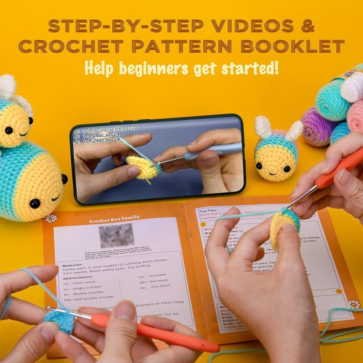 Crochetta Crochet Kit for Beginners - Starter Kit with Video Tutorials