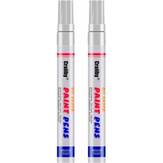 2 Pack Oil-Based Waterproof Quick Dry Permanent Paint Pen Set