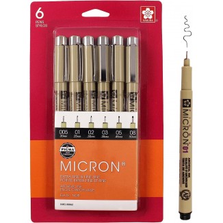 SAKURA Pigma Micron Fineliner Pens - Assorted Point Sizes