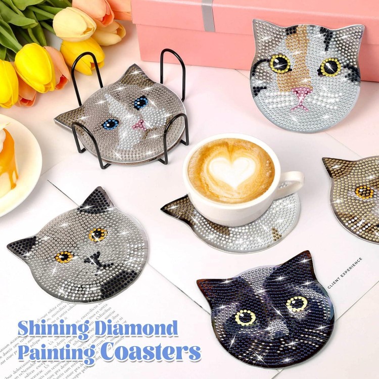 Billbotk Diamond Painting Coasters Kit,DIY Diamond Art Crafts Projects