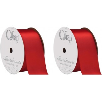 Berwick Offray 1.5 Wide Double Face Satin Ribbon, Red, 3 Yds