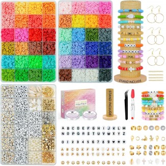 Paodey 14,000pcs Clay Beads Friendship Bracelet Making Kit