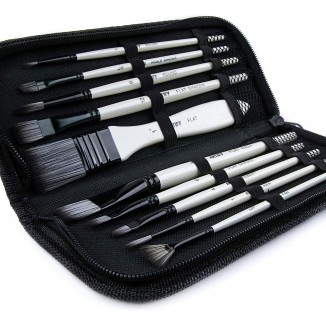 ARTIFY 10 Pieces Paint Brush Set, Intermediate Series, Includes a Carrying Case