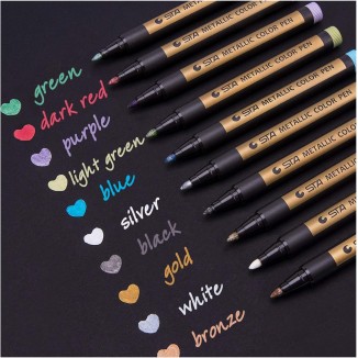 Dyvicl Metallic Marker Pens - Medium Point Metallic Markers For Rock Painting