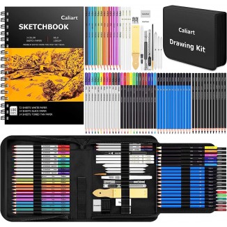 Caliart Drawing Supplies,Art Set Sketching Kit,Gifts for Artists Adults Teens