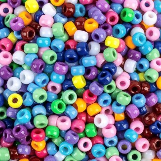 1000+ Pcs Pony Beads Bulk - Colored Bracelet Beads for Crafts
