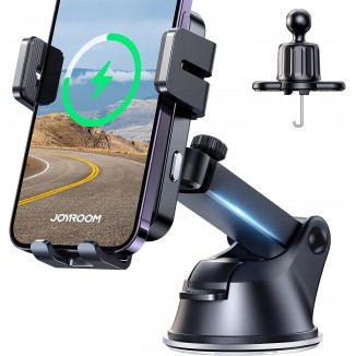 Wireless Car Charger,15W Qi Fast Charging Car Charger Phone Holder Mount, Auto-Clamping Alignment Windshield Dashboard Air Vent Cell Phone Holder