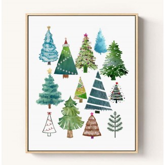 Christmas Tree Art Print Seasonal Home Decor Watercolor Christmas Sign