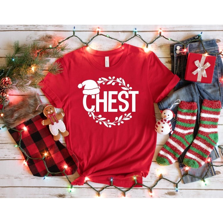 Chest Nuts Christmas T Shirt Matching Couple Chestnuts T-Shir