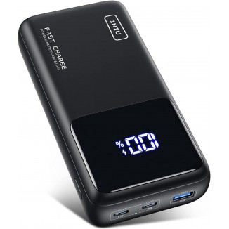 INIU Power Bank, 25000mAh 65W USB C Laptop Portable Charger, PD QC Fast Charging 3-Output External Battery Pack
