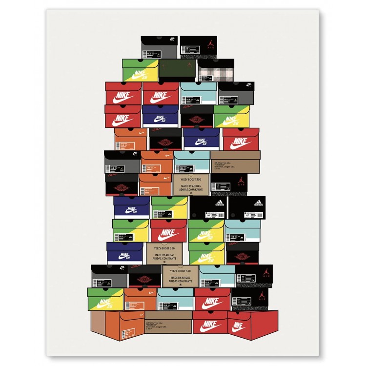 Stacked Shoebox Collection - Hypebeast Sneaker Poster