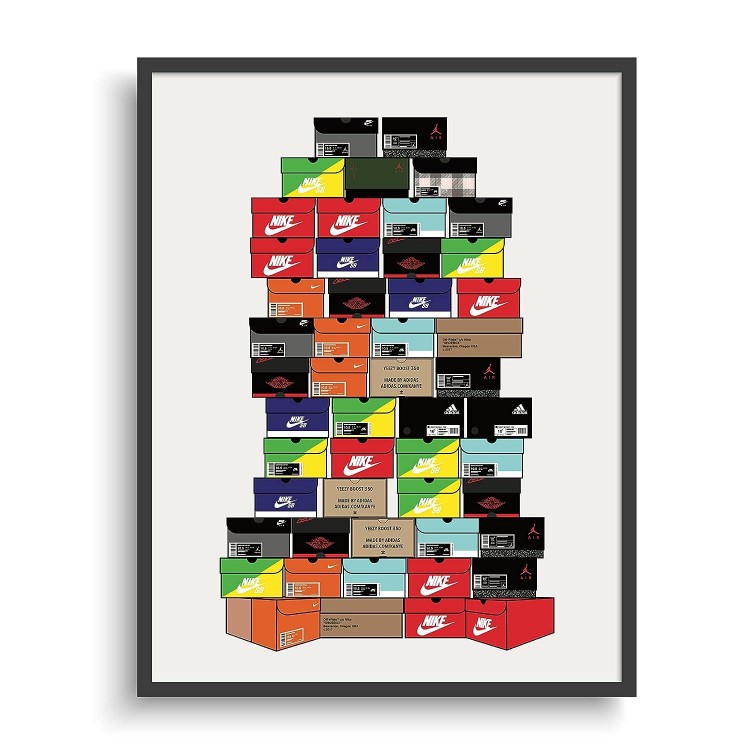 Stacked Shoebox Collection - Hypebeast Sneaker Poster