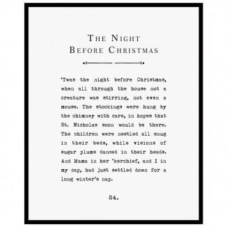 The Night Before Christmas Wall Art Vintage Book Page Wall Decor