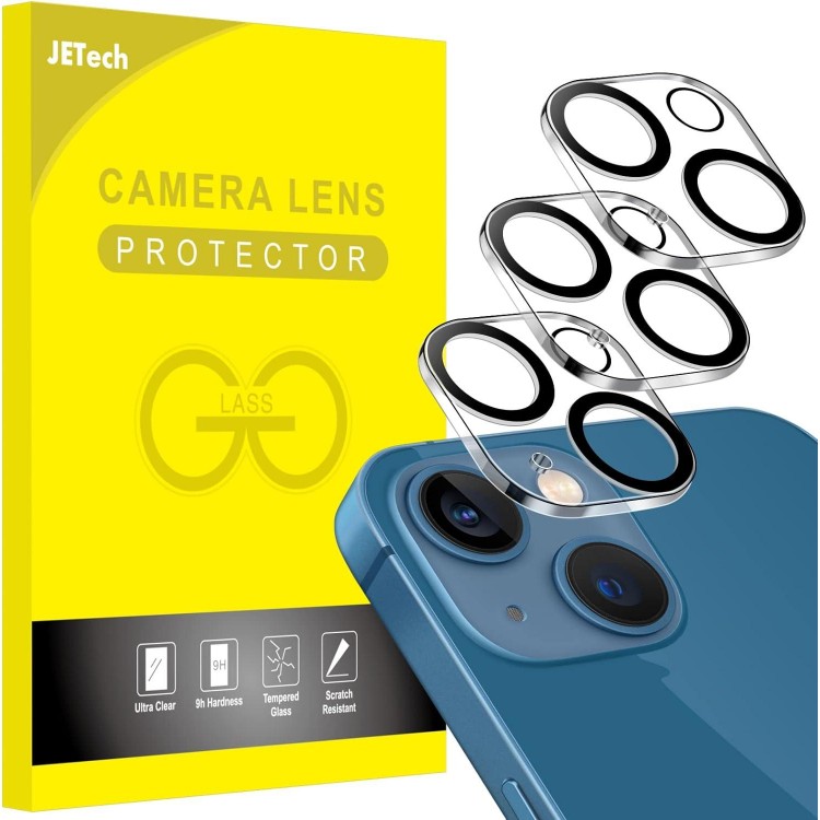 JETech Camera Lens Protector for iPhone 13 6.1-Inch and iPhone 13 mini 5.4-Inch, 9H Tempered Glass, HD Clear
