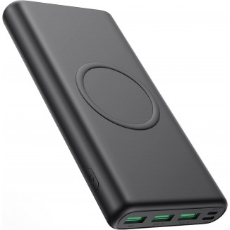 Wireless Portable Charger Power Bank, 33800mAh 15W Fast Wireless Charging 25W PD QC 4.0 USB-C Power Bank