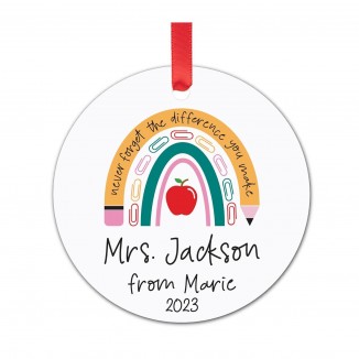 Personalized Teacher Christmas Ornament 2023 - Teacher Gifts for Women