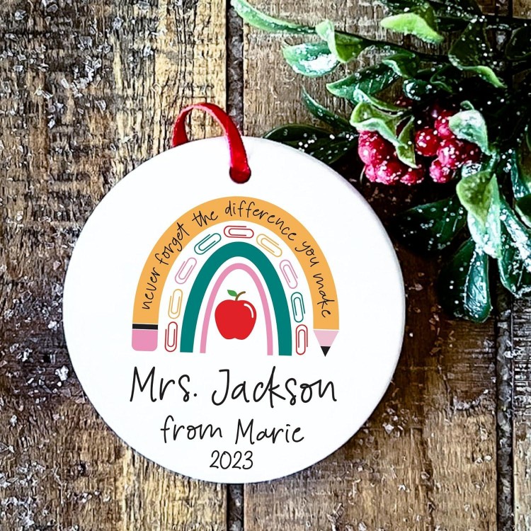 Personalized Teacher Christmas Ornament 2023 - Teacher Gifts for Women
