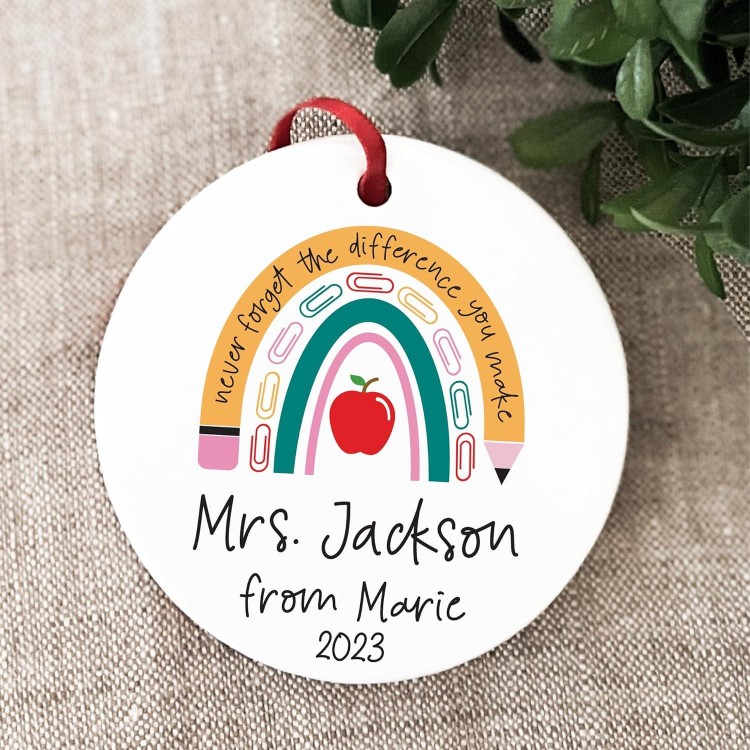 Personalized Teacher Christmas Ornament 2023 - Teacher Gifts for Women