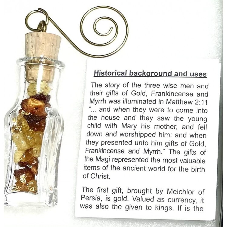 Gifts of the Magi Gold Frankincense Myrrh Three Wise Men Handmade Glass