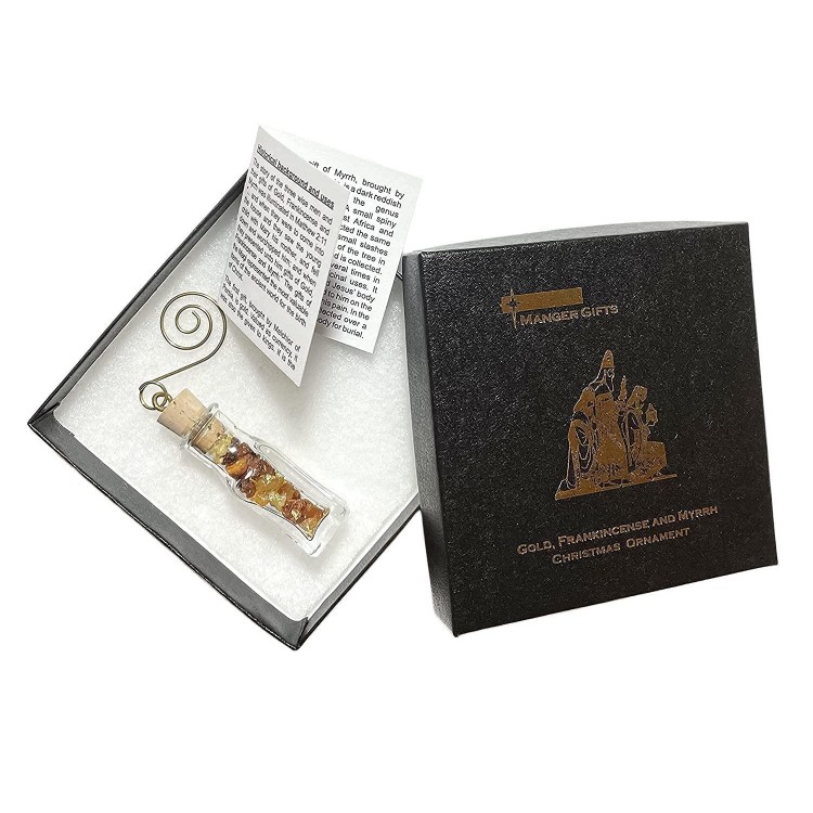 Gifts of the Magi Gold Frankincense Myrrh Three Wise Men Handmade Glass