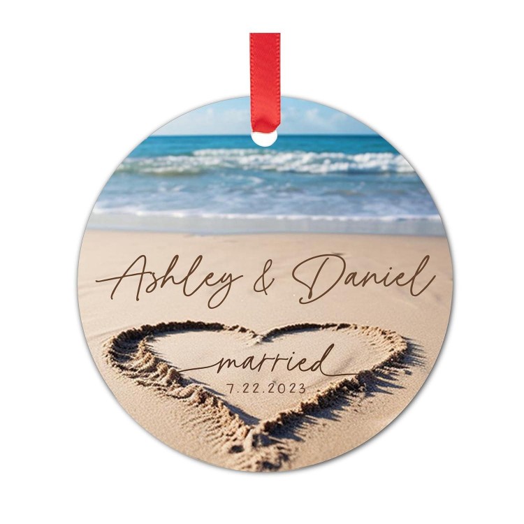 Personalized Beach Wedding Gifts 2023 - First Christmas Ornament 2023