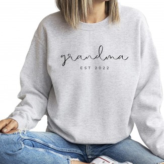 Grandma Women's Long Sleeve Custom Est Crewneck Sweatshirt