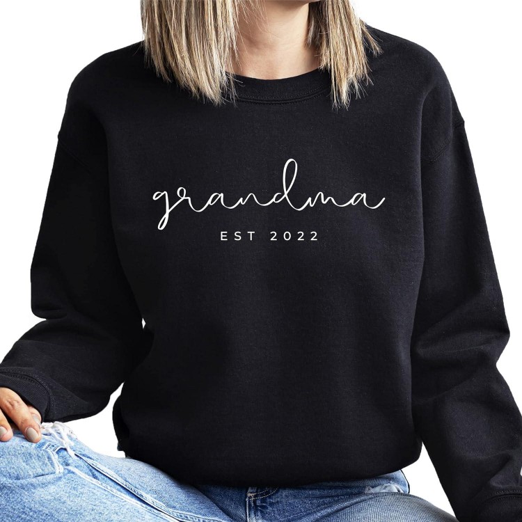 Grandma Women's Long Sleeve Custom Est Crewneck Sweatshirt