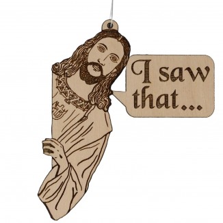 Peeking Christ Meme Funny Handmade Holiday Decoration