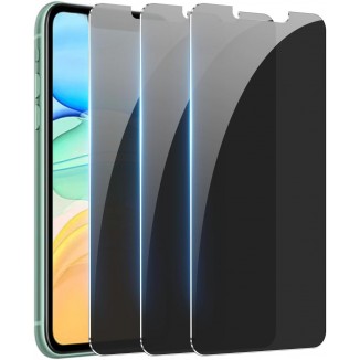 [3 Pack] Privacy Screen Protector for iPhone 11/iPhone XR Anti-Spy Tempered Glass Film Upgrade 9H Hardness Case Friendly Easy Installation Bubble Free
