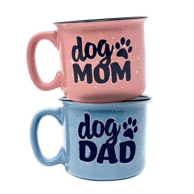 Dog Mom and Dog Dad - Cute Funny Coffee Mug Gift Set for Dog Lovers