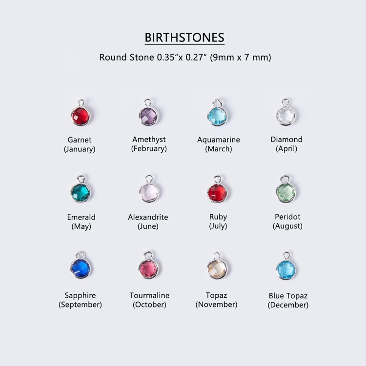 Birthstone Necklace For Women Mom Gift Mother Grandma Necklace