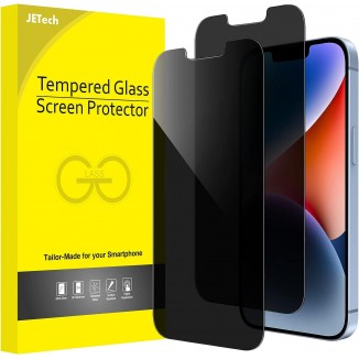 JETech Privacy Screen Protector for iPhone 14 6.1-Inch, Anti Spy Tempered Glass Film, 2-Pack