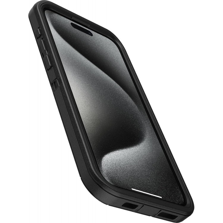 OtterBox iPhone 15 Pro MAX (Only) Defender Series Case - BLACK, Screenless, Rugged & Durable, With Port protection