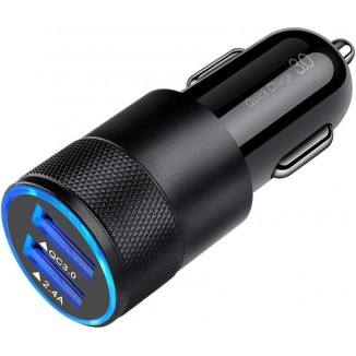 Fast Car Charger, Quick Charging 5.4A/30W Phone USB Adapter Rapid Plug 2 Port Cigarette Lighter Charger Flush Compatible Samsung