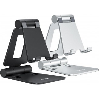 Nulaxy 2 Pack Dual Folding Cell Phone Stand, Fully Adjustable Foldable