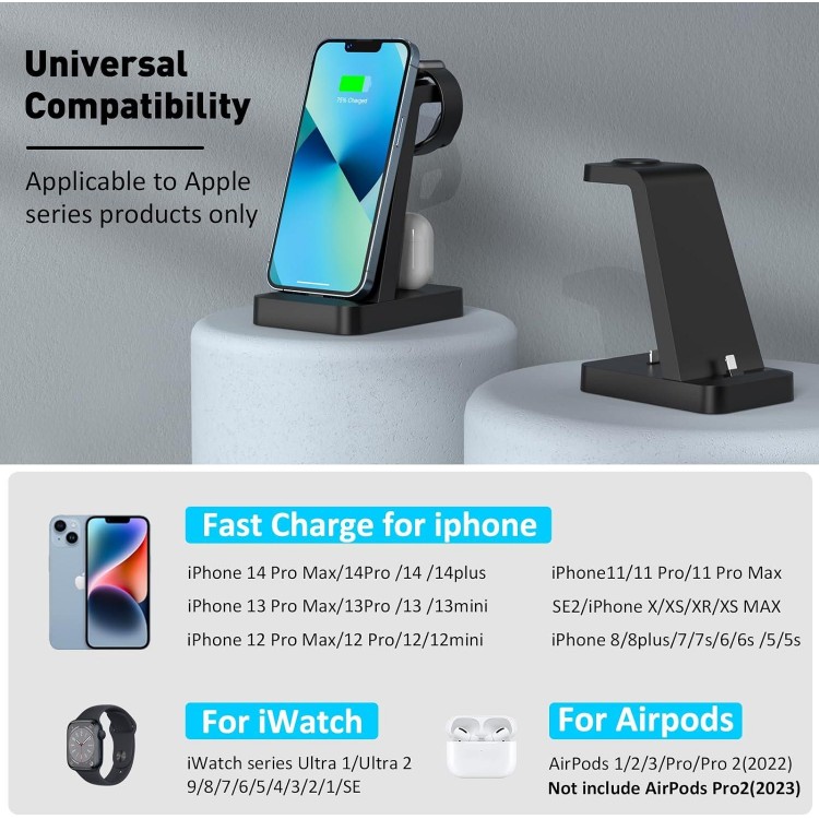 Charger Station for iPhone Multiple Devices - 3 in 1