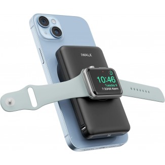 iWALK MAG-X Magnetic Wireless Power Bank with iWatch Charger,10000mAh PD Fast Charging Portable Charger Compact Battery Pack