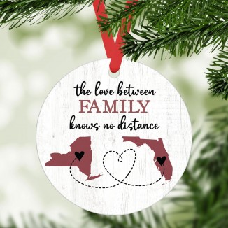 CANARY ROAD Two State Long Distance Family Ornament