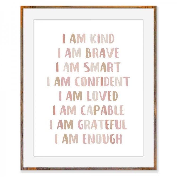 Affirmations Print, I Am Kind, I Am Brave, Affirmations For Kids