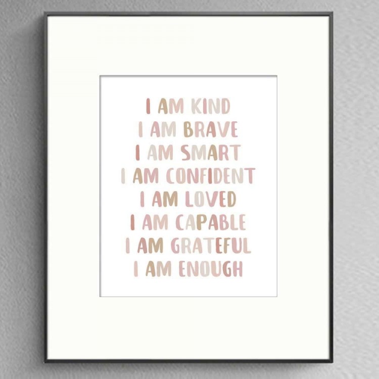 Affirmations Print, I Am Kind, I Am Brave, Affirmations For Kids