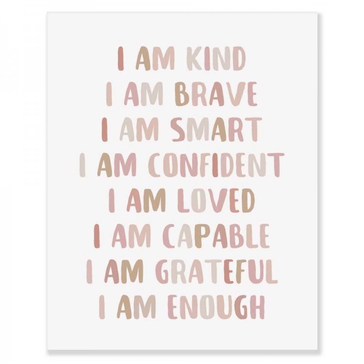 Affirmations Print, I Am Kind, I Am Brave, Affirmations For Kids