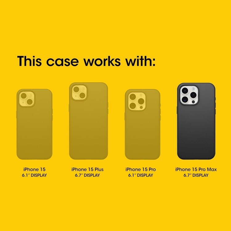 OtterBox iPhone 15 Pro MAX (Only) Defender Series Case - BLACK, Screenless, Rugged & Durable, With Port protection