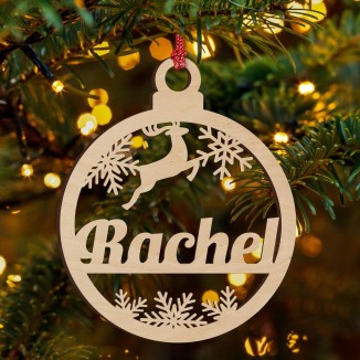 Personalized Christmas Ornaments w/Name, Round Shaped, 4.5