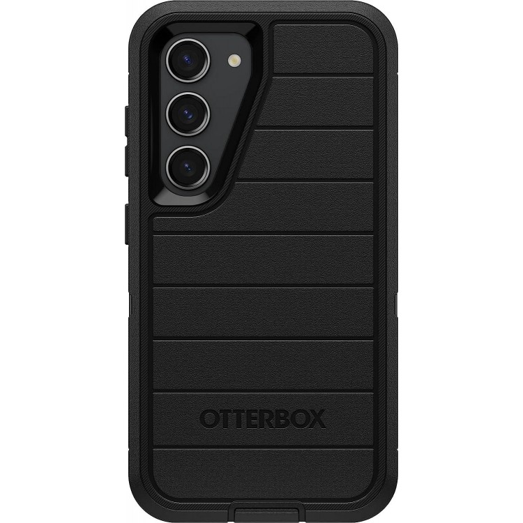 OtterBox Galaxy S23 (Only) - Defender Series Case - Black, Rugged & Durable - with Port Protection - Case Only - Microbial Defense Protection