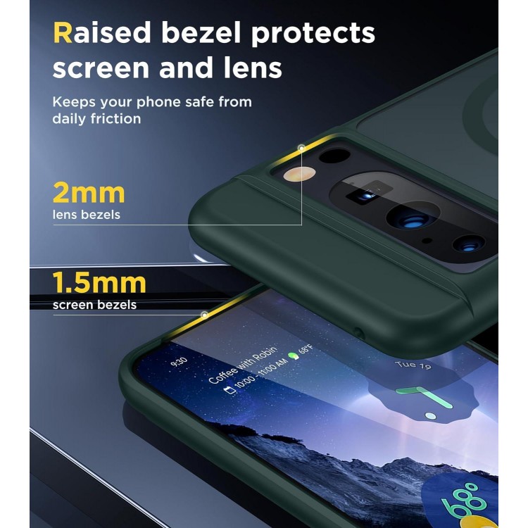 Humixx Magnetic for Google Pixel 8 Pro Case Shockproof Translucent Matte Hard Back Protective Slim Thin Phone Case