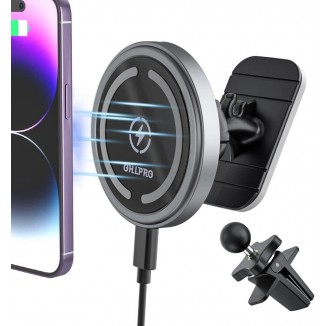 OHLPRO MagSafe Car Mount Charger iPhone Wireless Car Charger, Stick on Dashboard Magnetic Phone Holder Mount