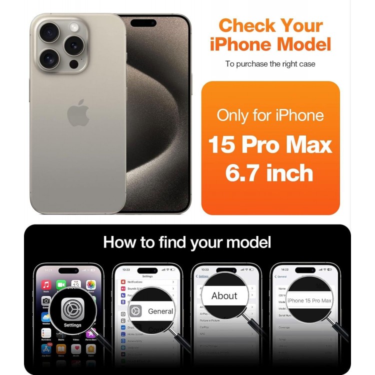 TORRAS Magnetic Clear Shockproof for iPhone 15 Pro Max Case, Snap to MagSafe Slim yet Protective Secure Grip