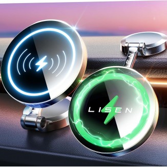 LISEN for Magsafe Car Mount Charger [15W PRO] iPhone Wireless Car Charger Magnetic Phone Holder Mount