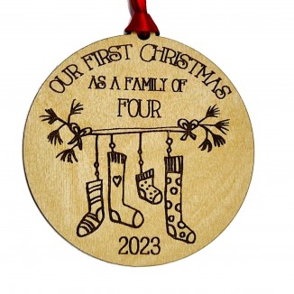 First Christmas as a Family of Four 4 Ornament 2023 Dated